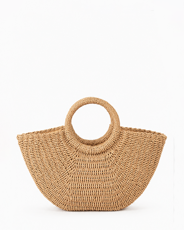Khaki Shores Straw Bag