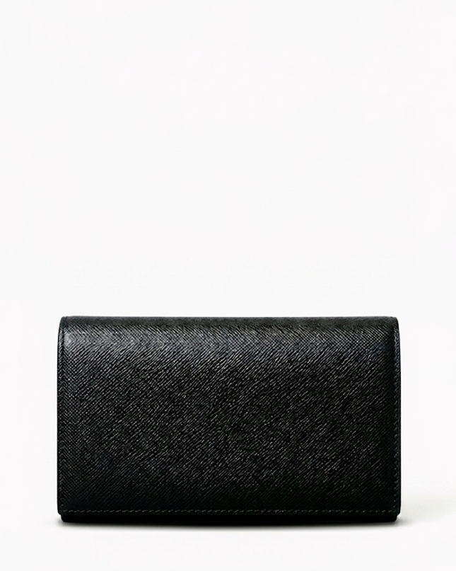 Black Faux Leather Clutch Purse