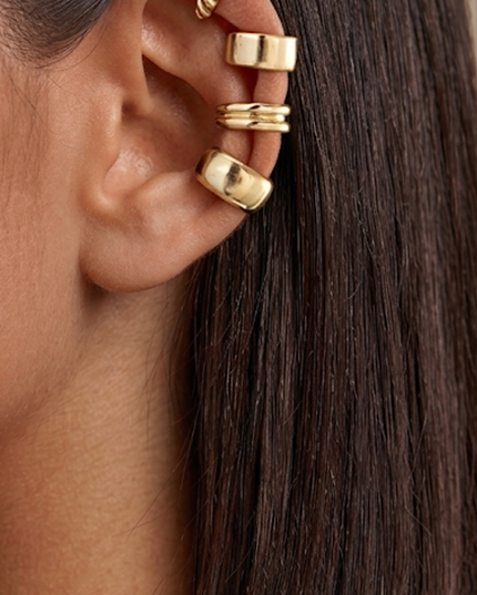 Gold Ear Cuffs 4 piece Earrings Set