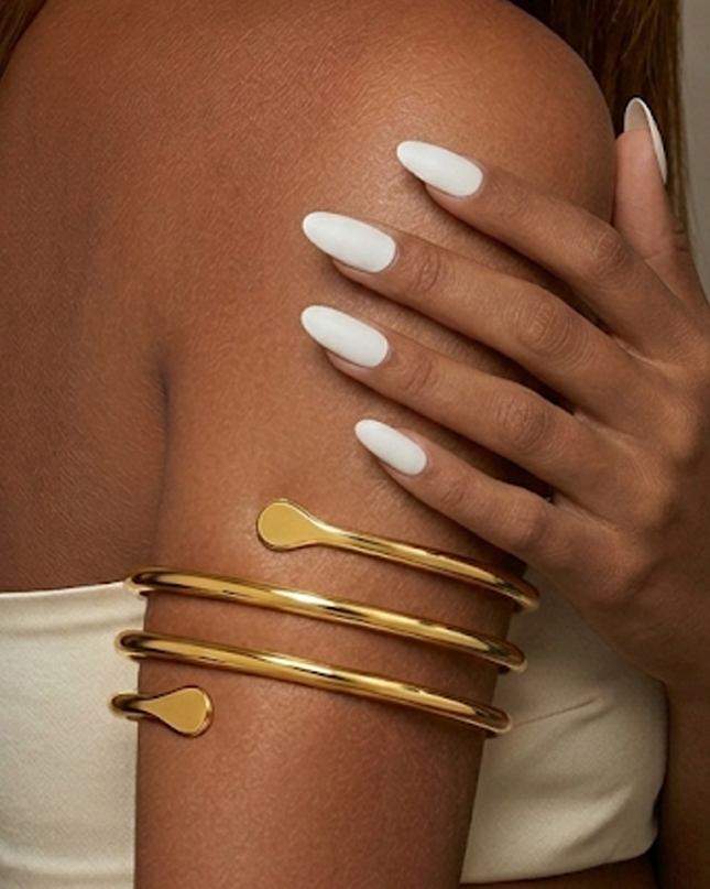 Gold Triple Wrap Arm Cuff Bracelet