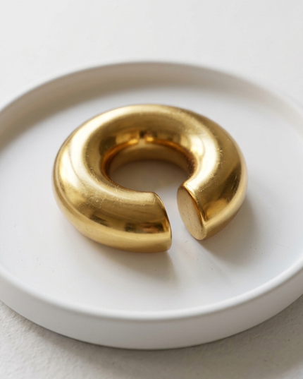 Gold Ear Cuff Hoop Single Non-Piercing Earring