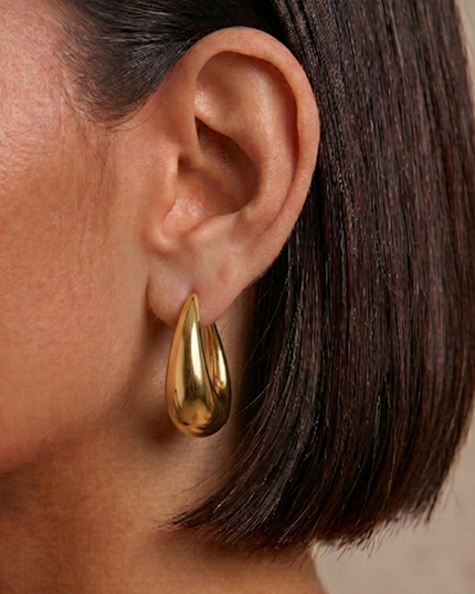 Gold Crescent Elegance Earrings