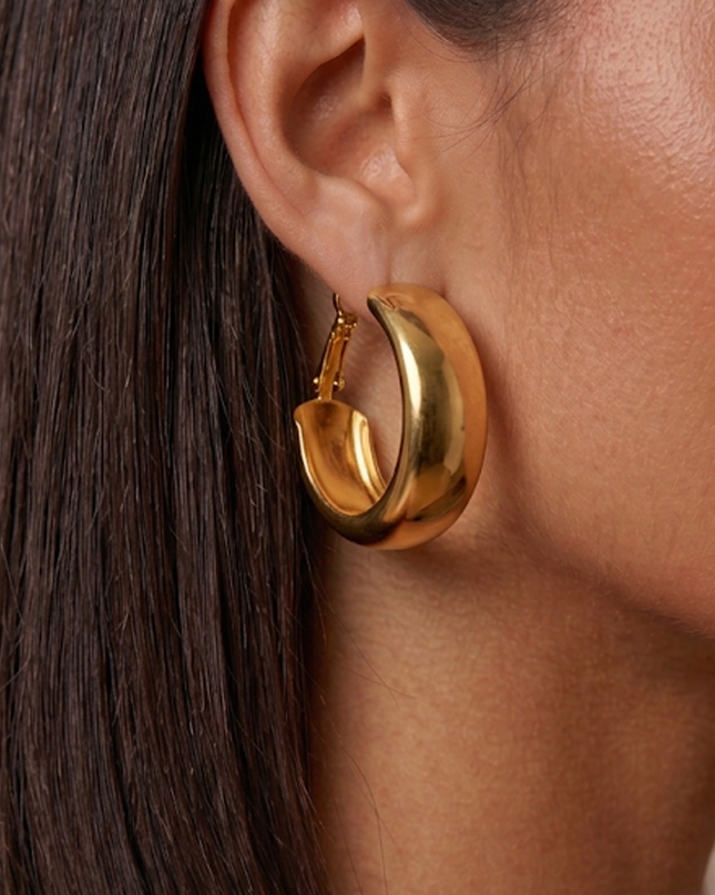 Gold Chunky Hoop Earrings
