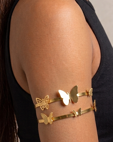Gold Butterfly Arm Cuff Bracelet
