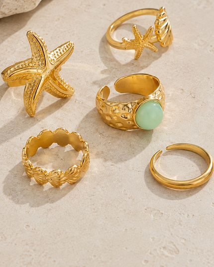 Gold Piece Toe Ring Set