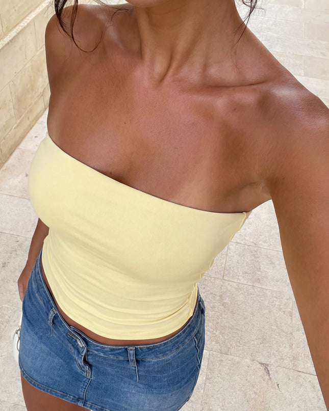 Light Yellow Arlie Tube Top