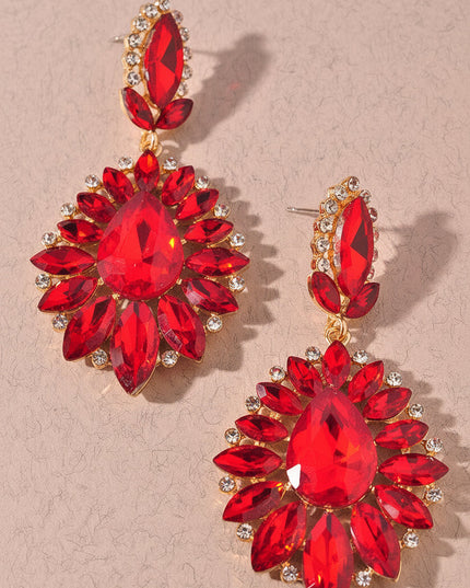 Red Ada Rhinestone Earrings