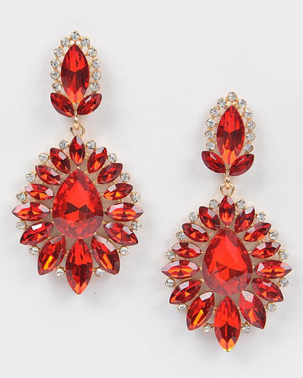 Red Ada Rhinestone Earrings