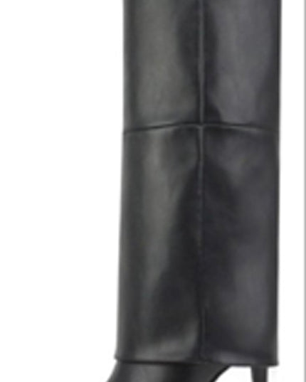 Black Overlay Knee Boots