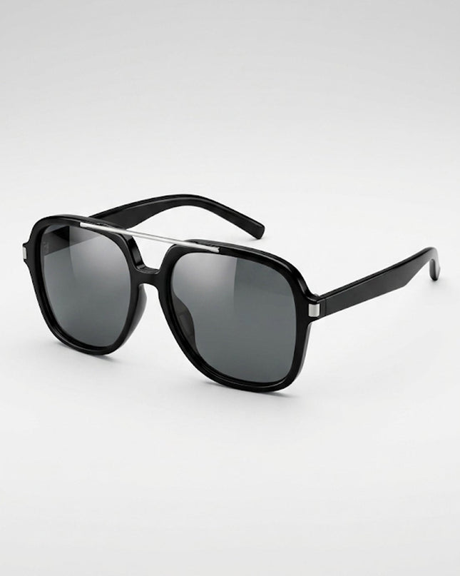 Black Aviator Tinted Sunglasses