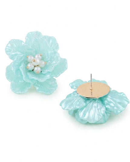 Blue Santorini Flower Earrings