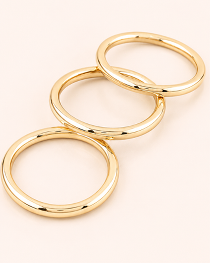 Gold 3 Piece Bangle Bracelet Set
