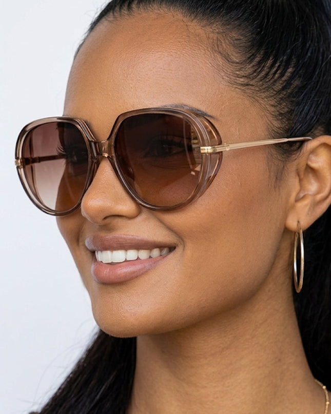 Beige Riviera Oversized Sunglasses