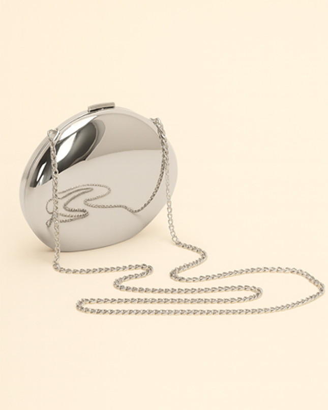 Silver Metal Clutch