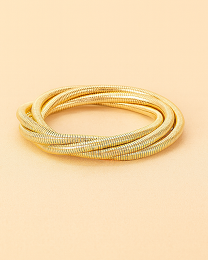 Gold Multi Metal Spring Bracelet