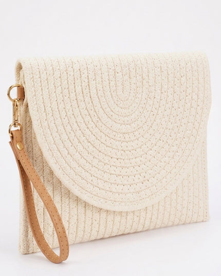 Ivory Braided Envelope Clutch