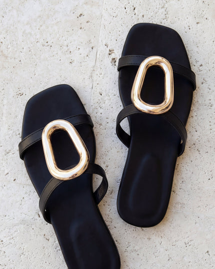 Black Atlas Flat Sandals