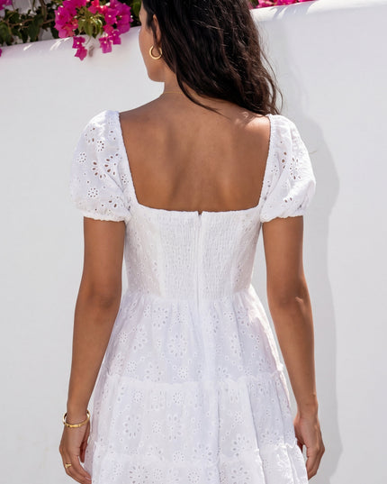 White Tiered Mini Dress