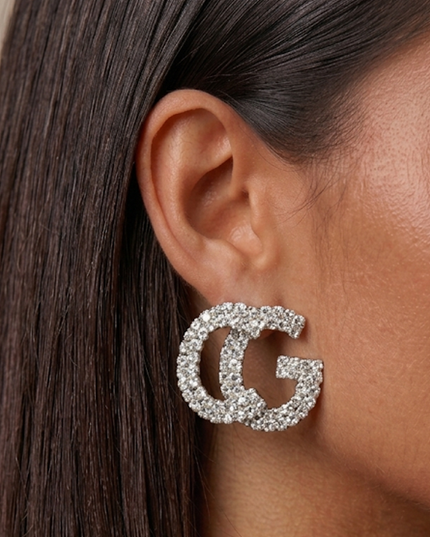 Silver Rhinestone Earrings