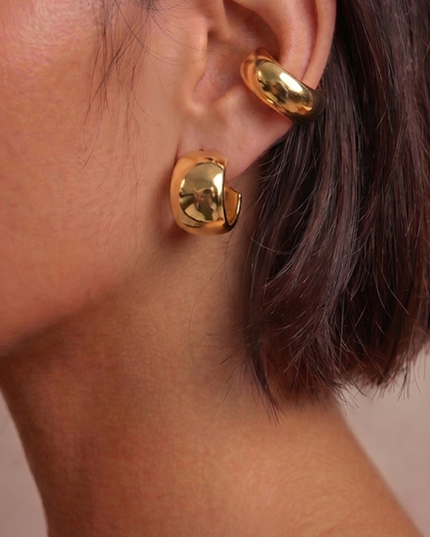 Gold Ear Cuff Hoop Single Non-Piercing Earring