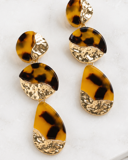 Brown Pebble Drop Earrings