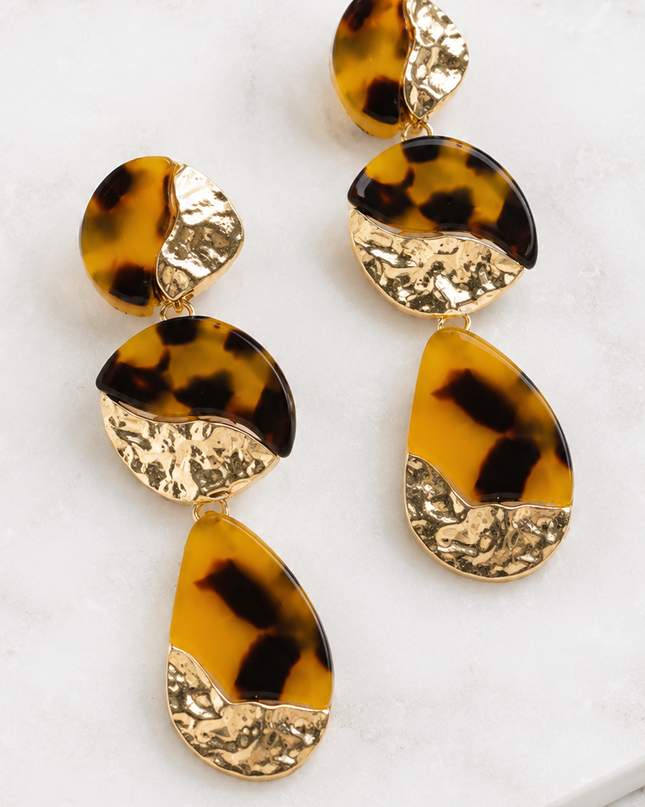 Brown Pebble Drop Earrings