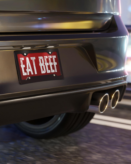 EAT BEEF Personalized License Plate Rancher Truck Car Custom Plates Western Cattle Producer Gift Idea Vanity Plate for Livestock Producers