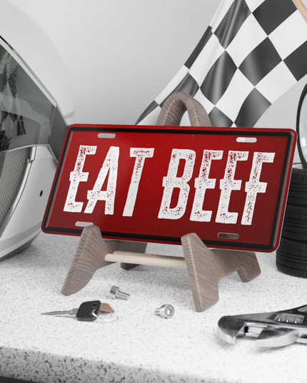 EAT BEEF Personalized License Plate Rancher Truck Car Custom Plates Western Cattle Producer Gift Idea Vanity Plate for Livestock Producers