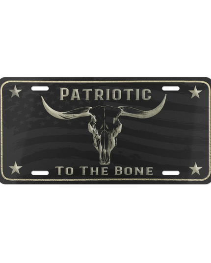 Patriotic To The Bone Longhorn License Plate Cowboy Western Rancher Personalized Truck Accessory Plate United States Patriotic Vehicle
