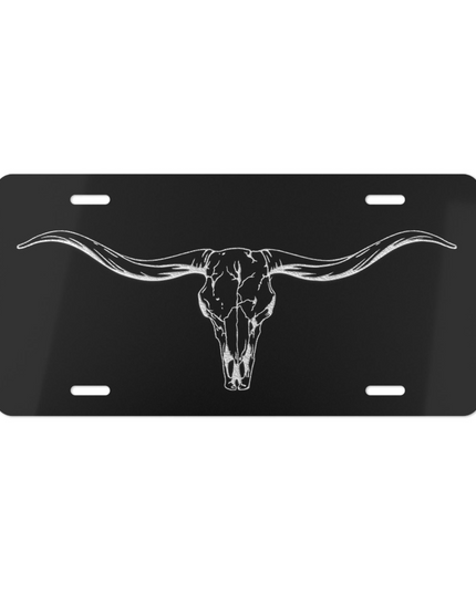 Texas Longhorn License Plate Cowboy Western Rancher Personalized License Plate Longhorn Cattle Producers Truck Accessory Long Horn Cattle