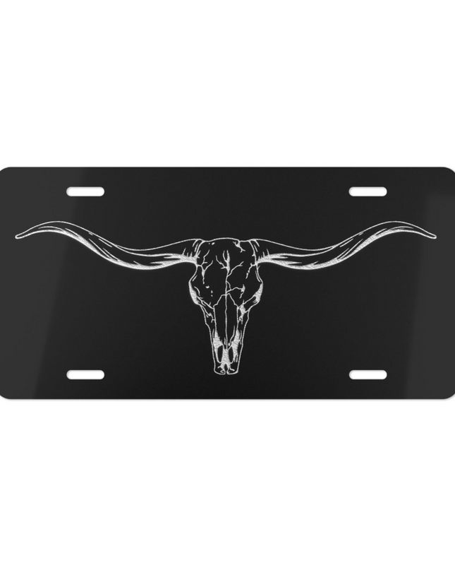 Texas Longhorn License Plate Cowboy Western Rancher Personalized License Plate Longhorn Cattle Producers Truck Accessory Long Horn Cattle