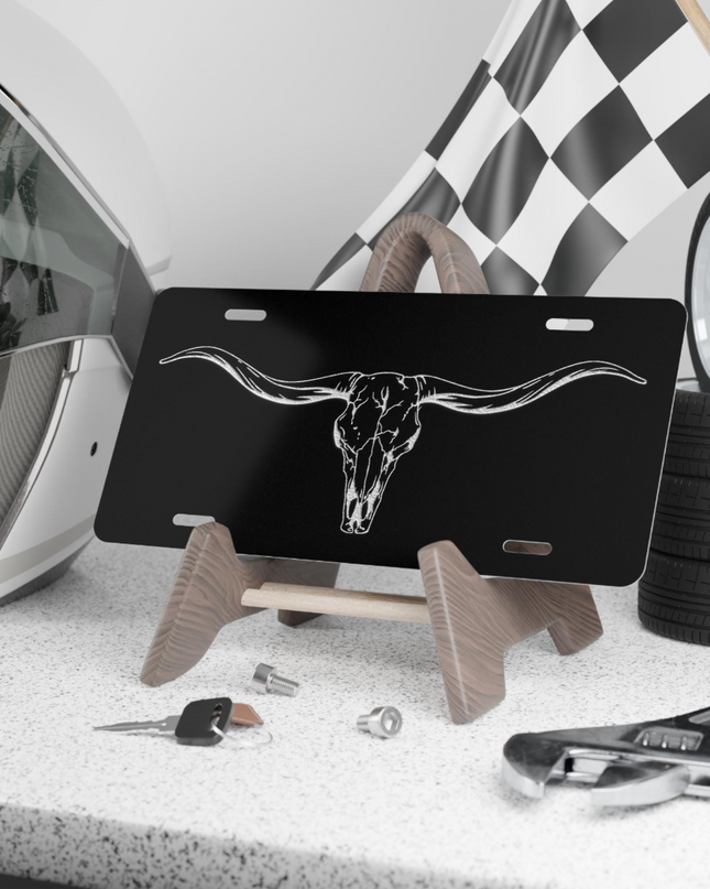 Texas Longhorn License Plate Cowboy Western Rancher Personalized License Plate Longhorn Cattle Producers Truck Accessory Long Horn Cattle