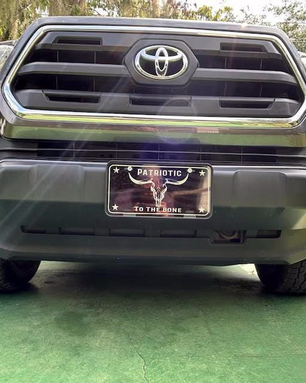 Patriotic To The Bone Longhorn License Plate Cowboy Western Rancher Personalized Truck Accessory Plate United States Patriotic Vehicle