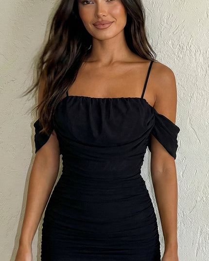 Black Hours Mesh Mini Dress