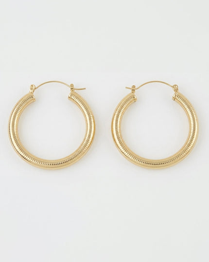 Gold Textured Hoop Earrings