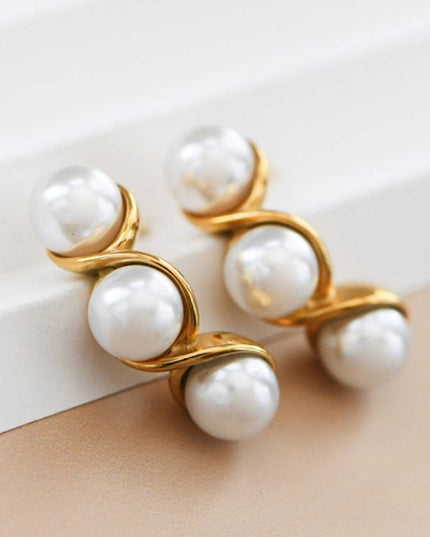 Gold Gold Dipped Pearl Stud Earrings