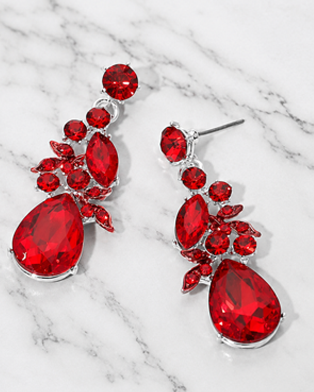 Red Raya Teardrop Earrings