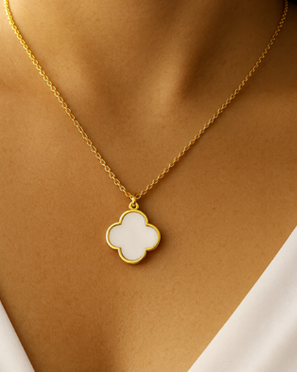 White Pendant Gold Dipped Chain Necklace