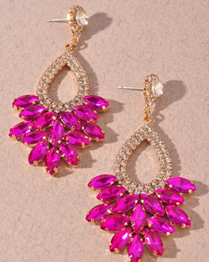 Pink Look Rhinestone Earrings