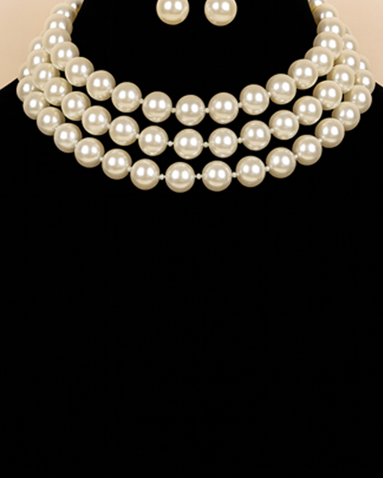 Ivory Pearl Whisper Necklace & Earrings Set