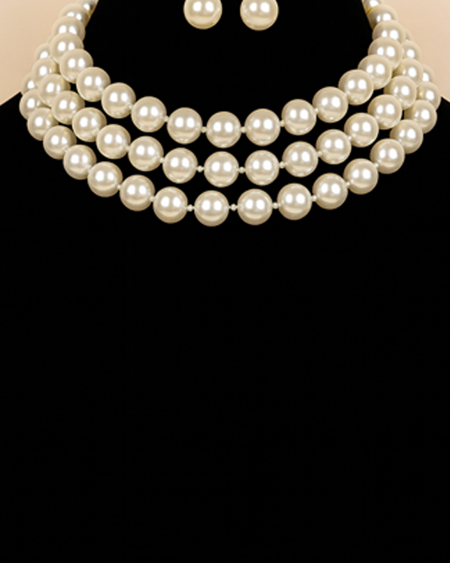 Ivory Pearl Whisper Necklace & Earrings Set
