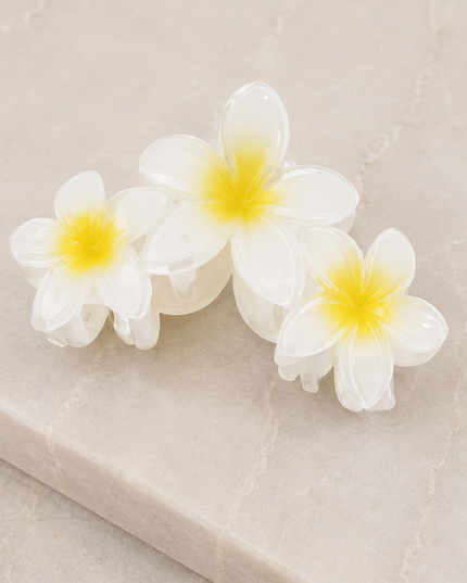 White Flower Claw Clip