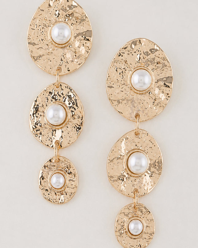 Gold Pearl Drop Earrings