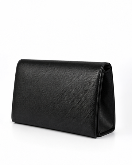Black Faux Leather Clutch Purse
