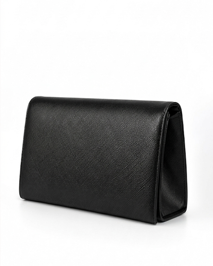 Black Faux Leather Clutch Purse