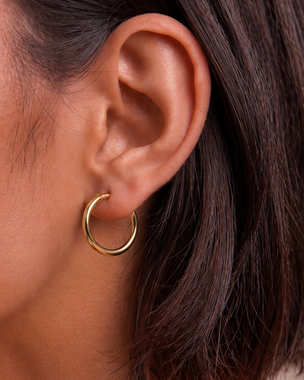 Gold Gold Dipped 3/4" Hoop Earrings