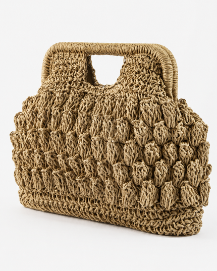 Beige Positano Crochet Handbag