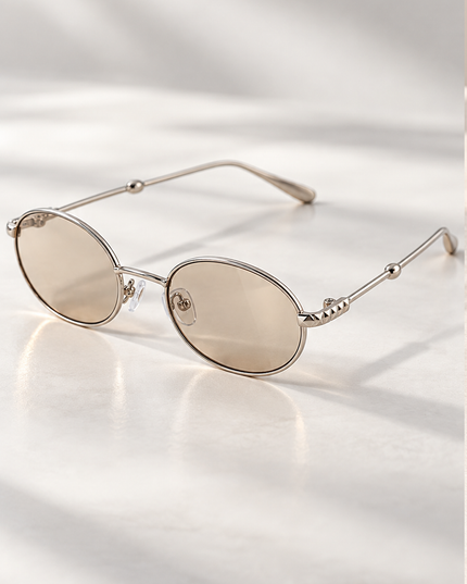 Silver Mimi Round Sunglasses