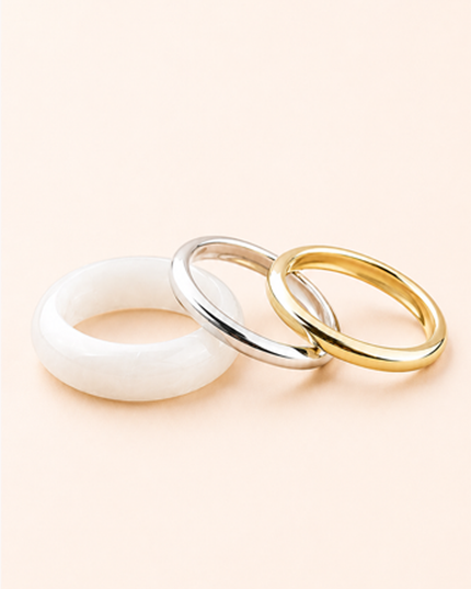 Gold Multi Resin 3 piece Bangle Bracelet