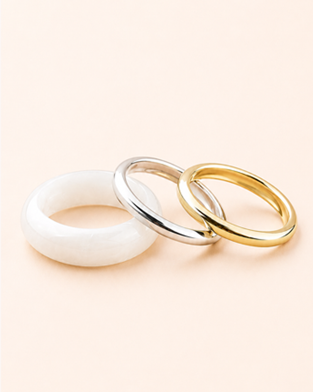 Gold Multi Resin 3 piece Bangle Bracelet